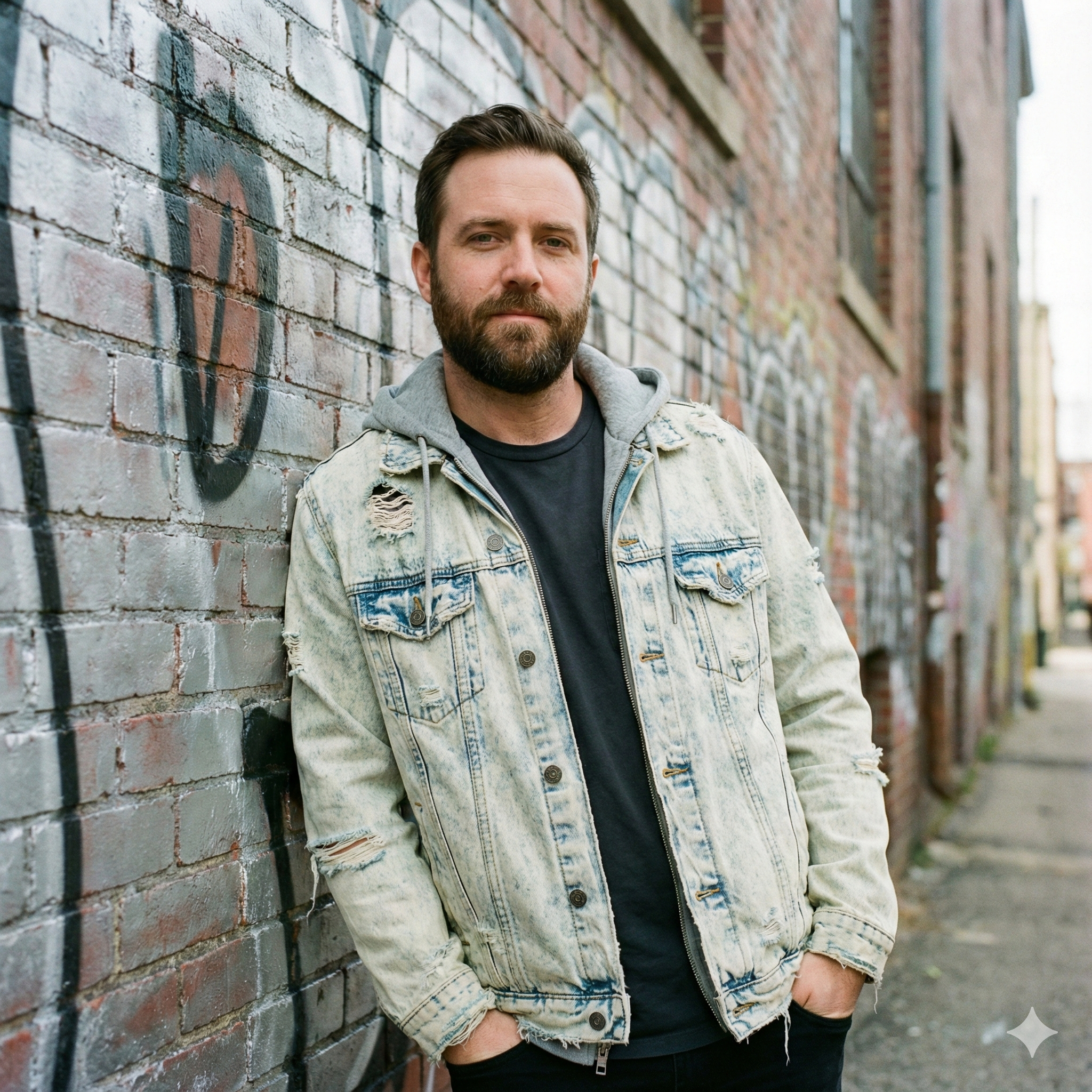 Acid Wash Distressed Jeans Jacket